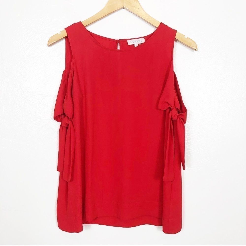 1 State | Havana Tie Sleeve Cold Shoulder Top